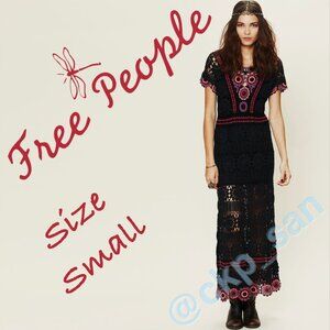 Very rare Free People Fairytale Crochet Maxi Sz S